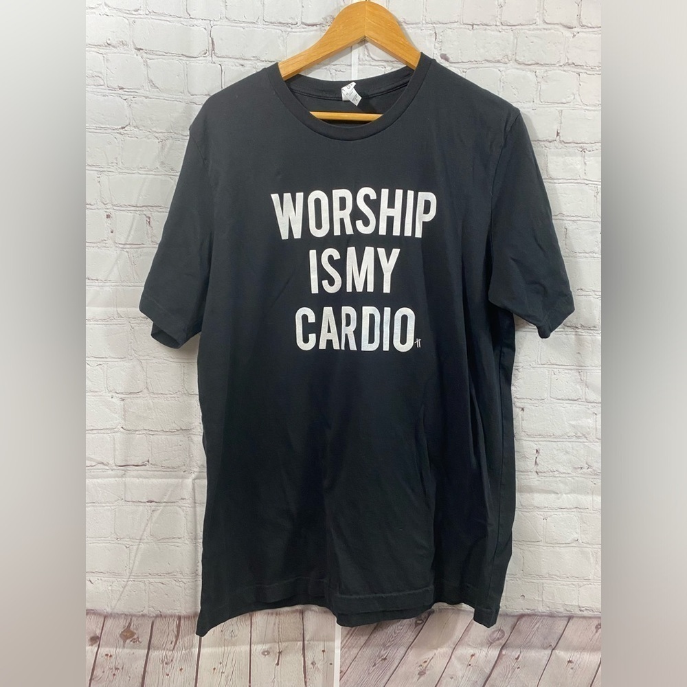 Worship Is My Cardio Womens Plus Size 2Xl Black Short Sleeve T-Shirt
